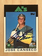 1986 Topps Traded Jose Canseco Autographed Rookie Card picture