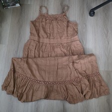Torrid Mauve Boho Crochet Lace Trim Tiered Midi Dress Sleeveless NWT + Size 18 picture