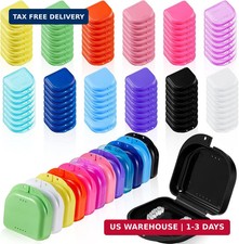 Sherr 120 Pcs Retainer Case with Holes Denture Mouthguard,12 Rainbow Colors picture