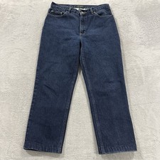 Vtg Lauren Jeans Co. Ralph Lauren Crop Jeans Women 12P Blue Boho Quiet Luxury picture
