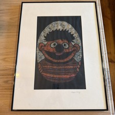 Vintage 1994 Muppets “Ernie” Batik Wall Art Professional Framing And Matte 18x24 picture