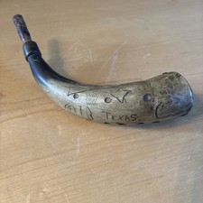 antique Texas powder horn , American folk art.  picture