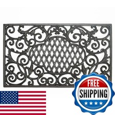 Sungmor Heavy Duty Cast Iron 24IN. Large Rectangle Front Door Mat - Non-Slip picture