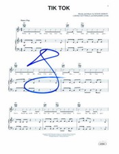 Kesha Rose Sebert Ke$ha Signed Autograph Tik Tok Sheet Music - Animal w/ JSA COA picture