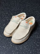 Hey Dude Wally Hemp Days Pot Leaf Tan Orange EUC SIZE 13 Mens picture