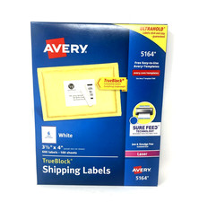 Avery Shipping Labels 5164 600 labels - 100 sheets-3 1/3” X 4” picture