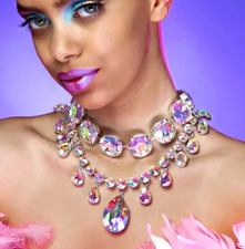Fabulous Double Stranded JEWELS Rhinestone Betsey Johnson Diva Queen Necklace picture