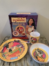 Disney Pocahontas 5 Piece Dinnerware Set Plate Bowl Cup Spoon Fork w/ Box picture