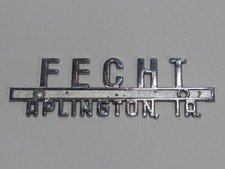 VTG Fecht DeSoto-Plymouth Aplington Iowa Metal Dealership Badge Emblem Tag IA picture