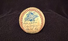 1989 Oakland A’s World Series champs team signed baseball 24 signatures picture