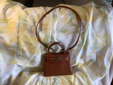Vintage Rare William Gurtner Switzerland Luxury Kelly Bag In brown leather V.G. picture