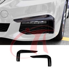 🔥1 Pair Glossy Black Front Bumper Foglight Grille Trims For BMW G30 M550i 18-20 picture