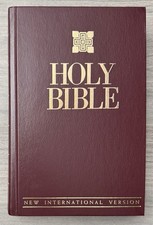 Bible NIV 1984 Classic Cross Reference Burgundy Hardcover Very Good Condition picture