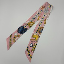 Hermes Harnais de Coeur Twilly Scarf Pink Blue Gold Daisuke Nomura picture