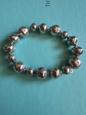 Silpada Atmospheric Oxidized Sterlng Silver Stretch Ball Bead Bracelet picture