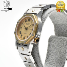 [Exc+5] Technos Orrery 1710050 Gold Dial Silver Octagon Quartz Women Watch JAPAN picture