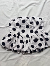 Live 2 Truth Women’s M White/Black Polka Dot Bubble Ruffle Elastic picture