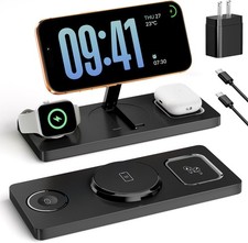 Foldable 3 in 1 Charging Station for Magsafe, Phone and Watch Charger Stand for picture