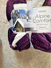 Berkshire Alpine Comfort Reversible Sherpa Throw Blanket 50x70 Purple NWT picture