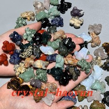 100pcs Natural Mix Quartz Animals Skull Carved Mini Crystal Skull Reiki Healing picture