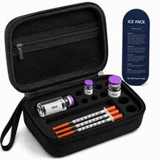 Fridge Travel Peptide Case - Dual Vial Organizer 3ml-10ml-30ml with Ice Pack picture