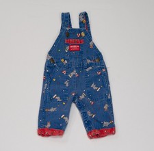 Vintage OSHKOSH Vestbak Denim Overalls Elephants Circus 3/6 Month USA Union Made picture