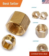LTWFITTING 5/16-Inch Brass Compression Sleeves Ferrule with 5/16-Inch Compressio picture