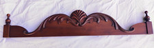 Antique Victorian Walnut Pediment w/ Applied Carvings  31 1/2