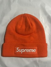 Supreme New York X New Era Box Logo Beanie OSFA Orange (FW24) NEW picture