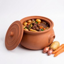 Hakan Suphan Handmade Clay Cooking Pot with Lid, Unglazed Natural Cookware picture