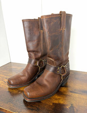 Frye Women’s Brown Leather Harness 12R Buckle Pull-On Mid-Calf Boots US 7 picture