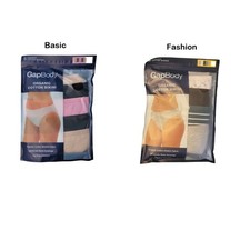 GapBody Women's 5-Pack Tag-Free Organic Cotton Stretch Bikini picture