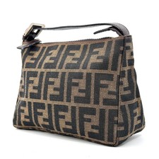 Fendi Pouch Canvas Zucca Leather Purse Hand bag Authentic picture