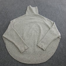 Qi Cashmere Sweater Womens S Beige 100% Cashmere Turtleneck Dolman Sleeve Knit picture