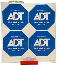 ADT Security Alarm Window Stickers/Decals/ 4-Count/ 1 Sheet picture