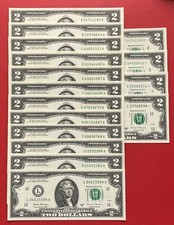 2017A $2 TWO DOLLAR BILLS ( 12 District full set + 4 Star Notes B-C-G-L , UNC picture