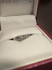 Helzberg 10K White Gold Diamond Promise Ring - Small Accent Diamond - Size 7 picture