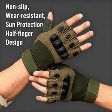 Tactical Fingerless Gloves for Men & Military Combat Shooting Half-Finger Gloves picture
