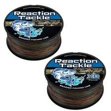 Reaction Tackle Braided Fishing Line Green Camo 4 and 8 Strand PE Braid picture