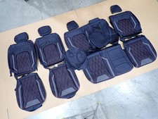 2019-2027 RAM Crew Cab 1500 Laramie Premium Alea Black Leather Seat Covers picture