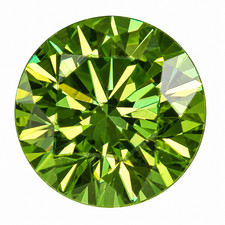 0.14 Carat Vivid Green VVS1 Round Brilliant Natural Enhanced MINED Diamond 3.32m picture