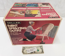 Vintage Miller Paint Spraying Compressor w/ Sprayer Gun & Airbrush - NEW SEALED picture