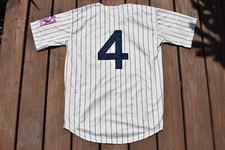 New Lou Gehrig New York Yankees Cream Pinstripe  Baseball Jersey Men's XL picture
