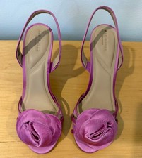 Ted Baker Aria Rose Slingback Sandal in Fuchsia Pink Satin Size US 9 picture