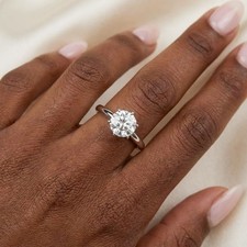 14K White Gold Solitaire Engagement Ring 1.51 CT Round Lab-Grown Diamond F VVS2 picture