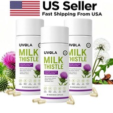 Uvola Milk Thistle Supplement, 80% Silymarin Liver Support Formula, 90 Capsules picture