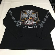 Vtg West Coast Choppers Long Sleeve T-Shirt Mens XL Black Long Beach Jesse Who picture