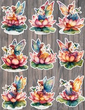 Colorful Fairy Watercolor Vinyl Stickers Set Scrapbooking Laptop Waterbottle picture