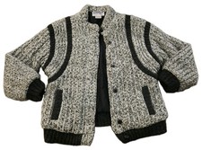 Vintage Outer-Scene Quilted Knitted Puffer Jacket Oversized Cottage Grandpa picture