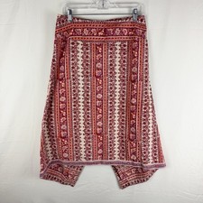Anokhi Boho Skirt Size M 100% Cotton Multicolored Multi Print Lagenlook- Flaw picture